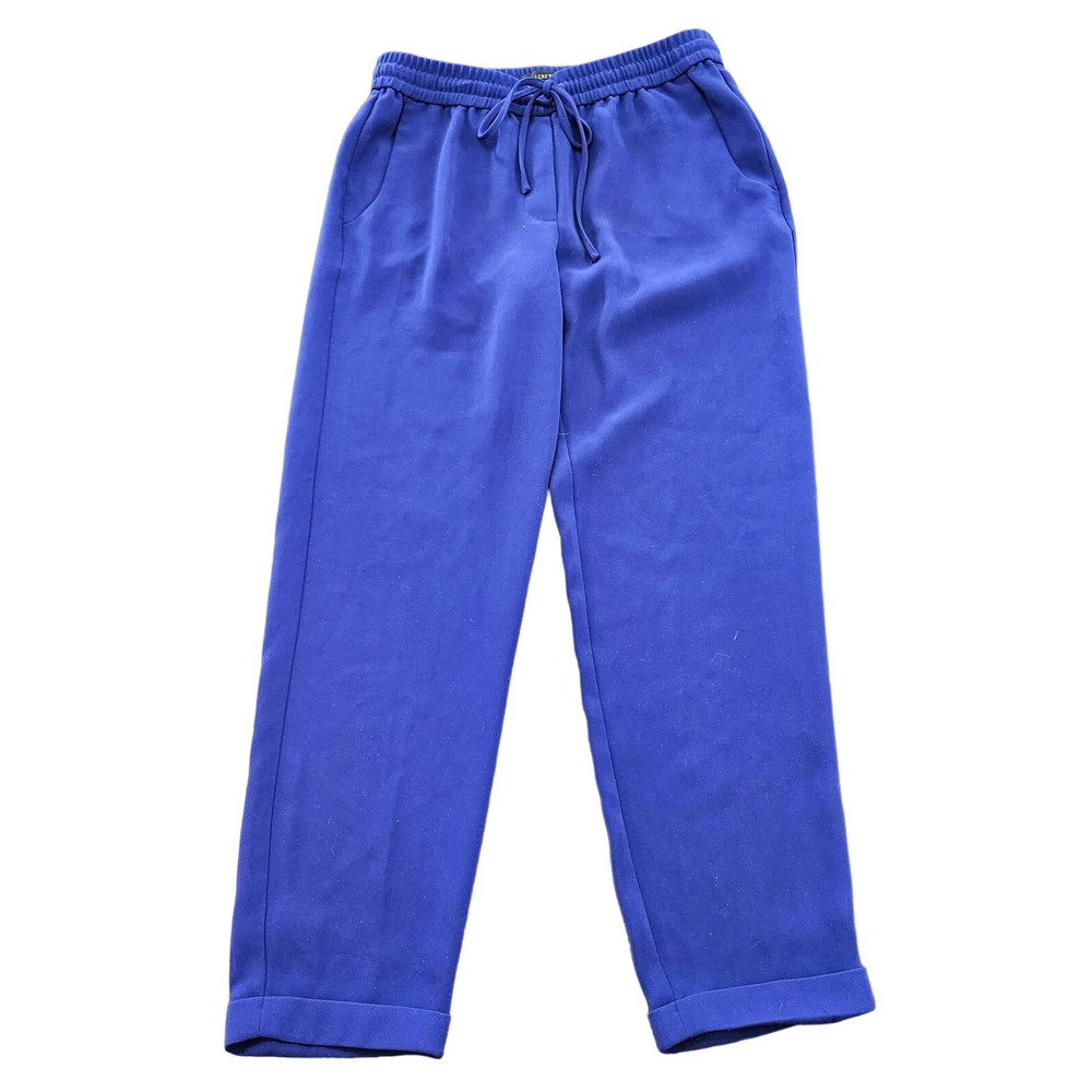 J.Crew Women's Sz 0 Blue Purple Pull On‎ Tapered Minimalist Trouser Pant